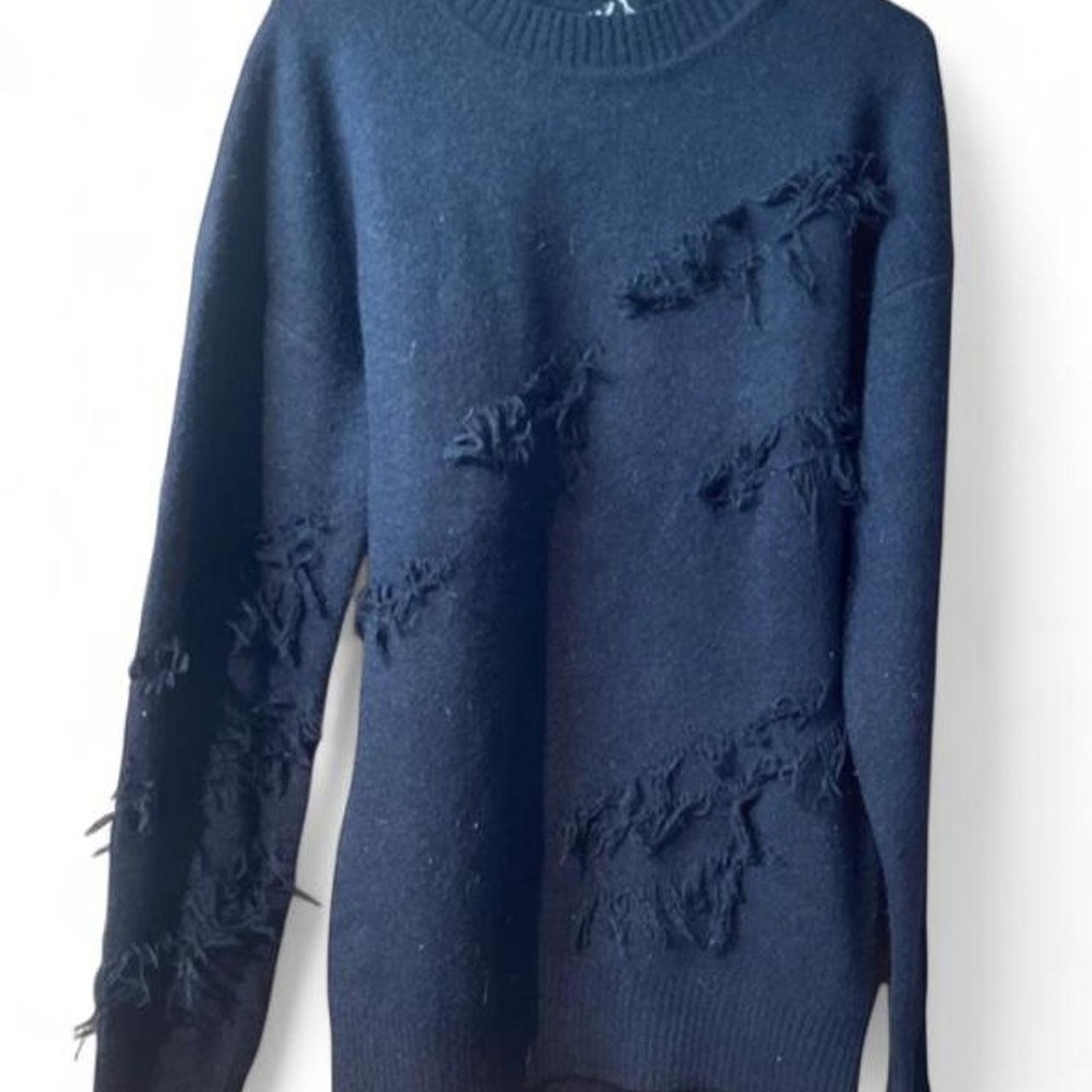 Killstar Distressed Open Knit Sweater XS Black Grunge Fairycore Goth Pullover